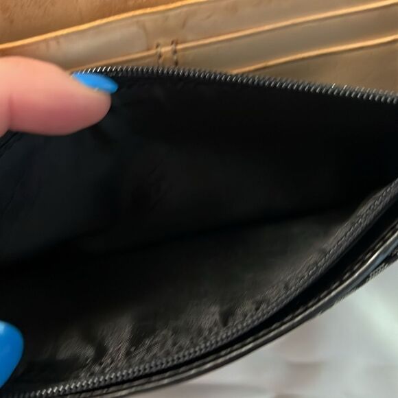 Coach Signature C Canvas SOHO buckle flap wallet black and gray Jacquard - Picture 13 of 16